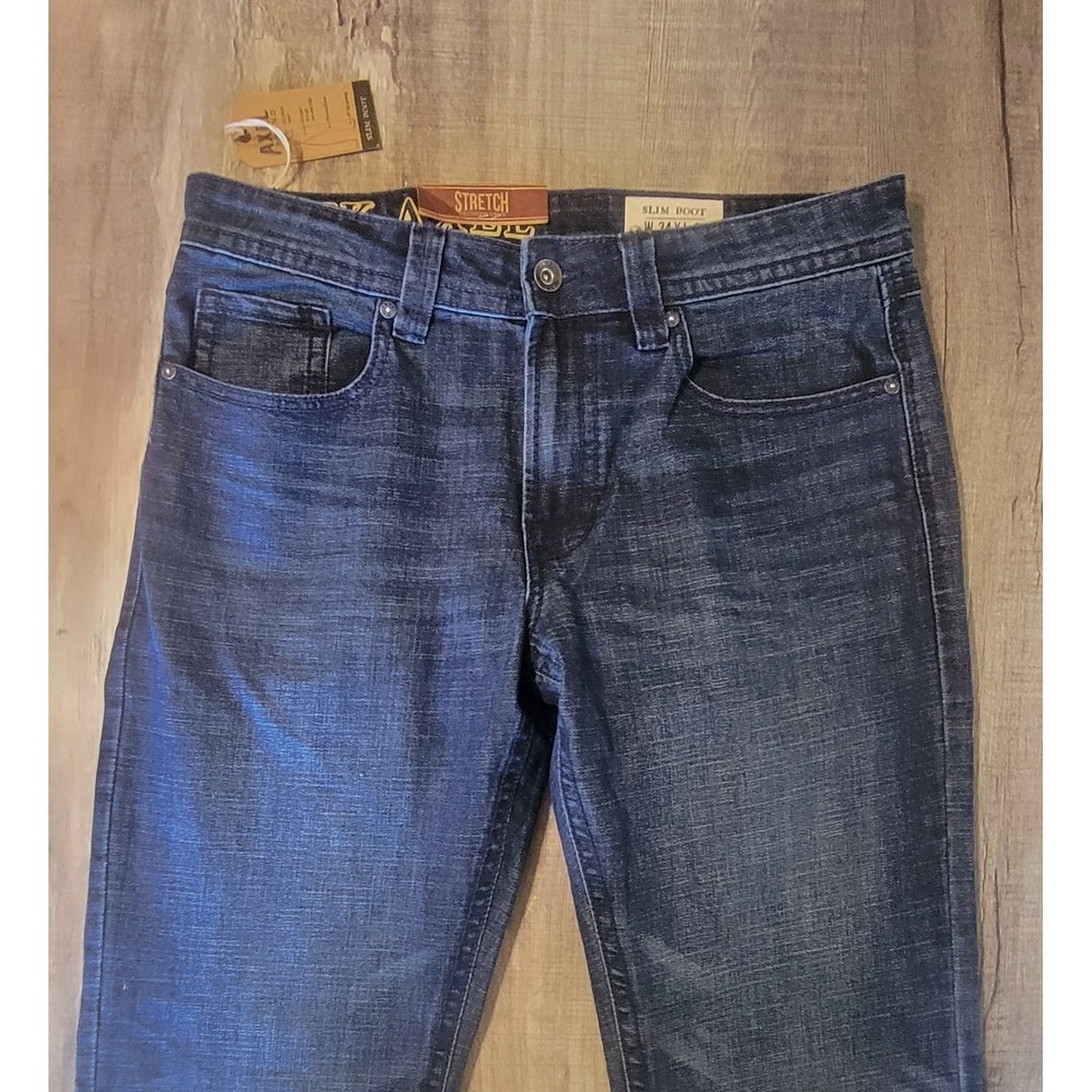 TK Axel Mens 34x32 Slim Boot Stretch Dark Blue Denim Jeans New NWT